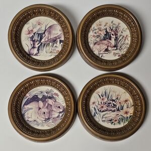 Rare Vintage 1960s Woodland Animals Plastic Wall Art Decor Nursery/Kid's  Room